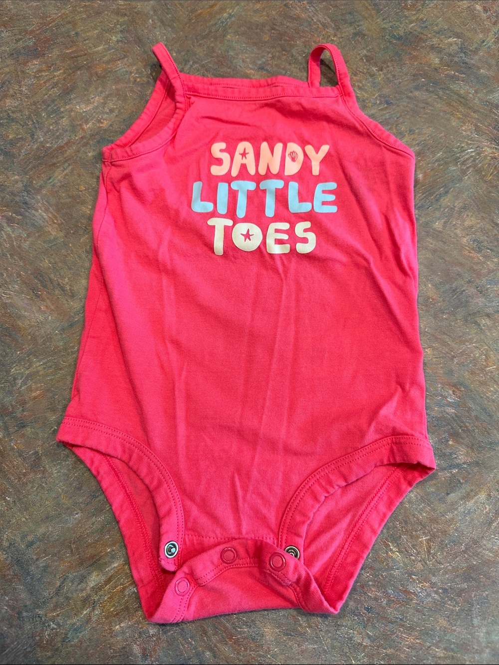 š¤EU Baby "Sandy Little Toes" Pink Tank Onesie Bodysuitš¤